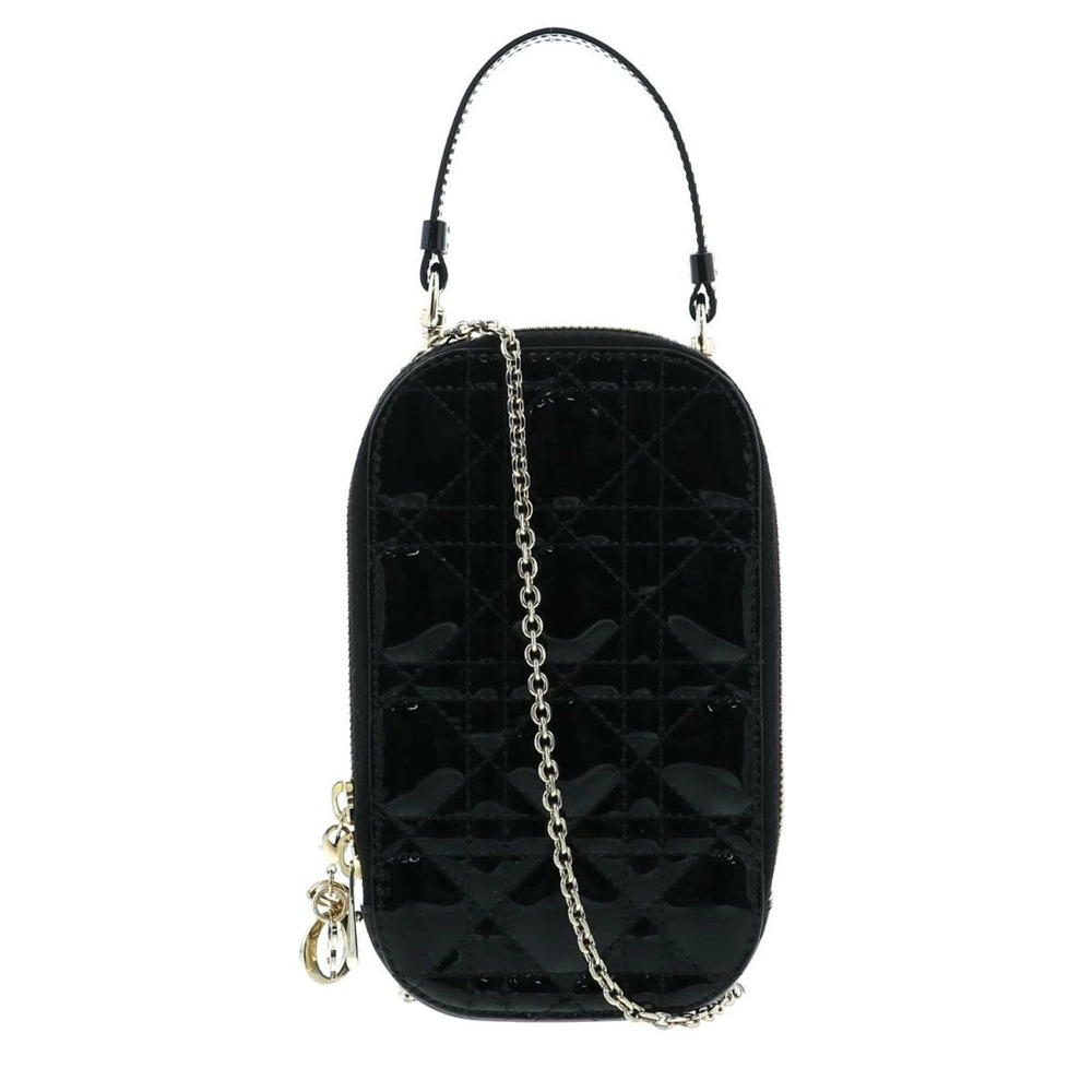 Dior LADY Phone Holder Bag Shoulder Messenger Canage Black A